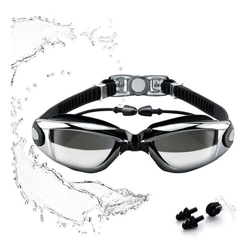 Gafas De Natación 3 En 1, Proteccion Uv Y Recubrimiento Negras