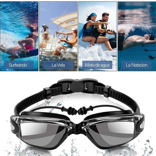 Kit de Natacion, Googles, Gorra, Tapones Auditivos Y clip De Nariz