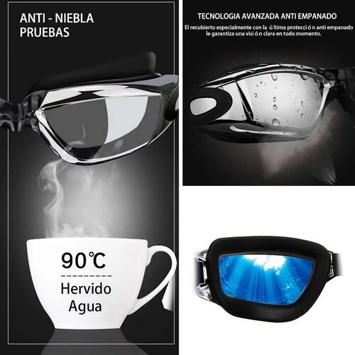 Kit de Natacion, Googles, Gorra, Tapones Auditivos Y clip De Nariz