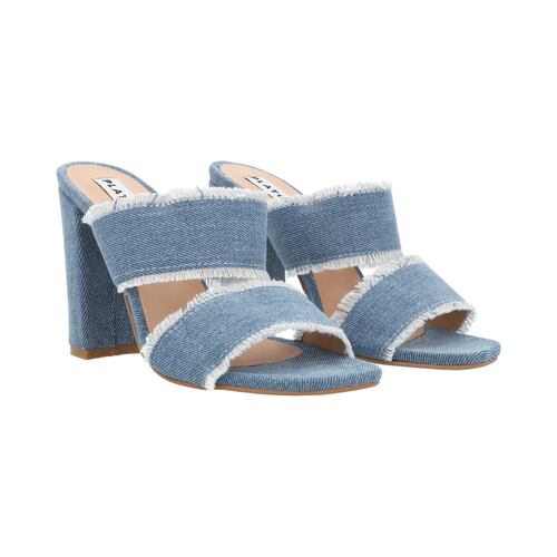 Zapatilla De Tacón Estilizado Para Mujer Mezclilla Azul