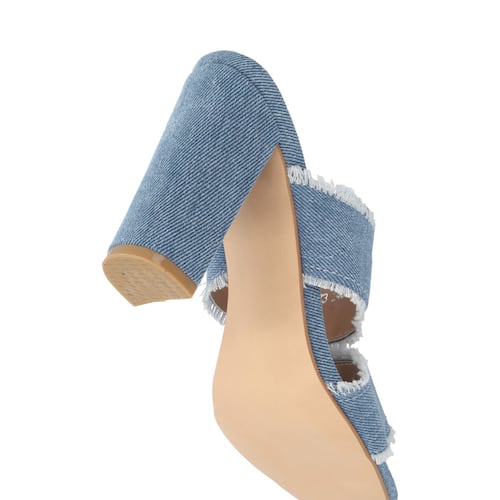 Zapatilla De Tacón Estilizado Para Mujer Mezclilla Azul