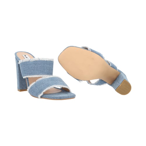 Zapatilla De Tacón Estilizado Para Mujer Mezclilla Azul