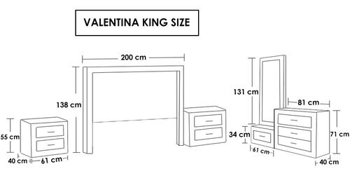 Recamara King Size 5 Piezas Valentina Capuchino - Kessa..
