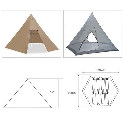 Tienda de campaña familiar para 8 personas impermeable tienda tipi india