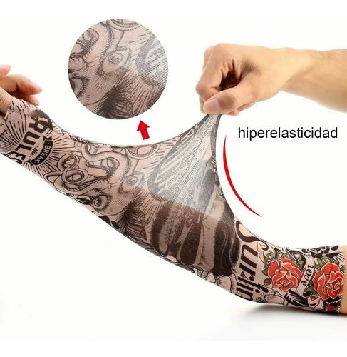 Manga Protectoras Sol Tatuaje Licra Unitalla Unisex 8 Piezas