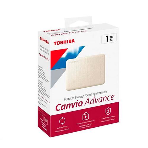 Toshiba Disco Duro Externo de 2TB, USB 3.2, Canvio Advance V10 color Blanco, HDTCA20XW3AA