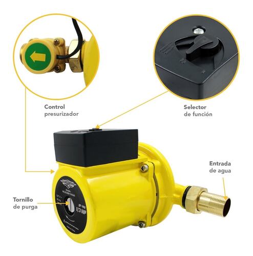Bomba Presurizadora Gutstark Agua 1/3 Hp Automatica 270 W 2 Servicios