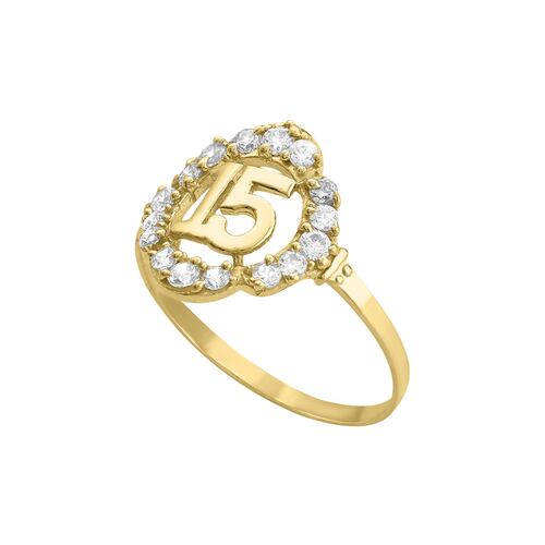 Anillo XV Años Roseta Oro 14k + Regalo