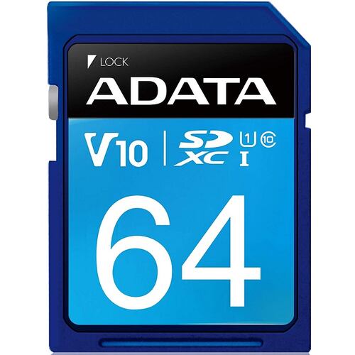 Memoria SD 64GB Adata SDXC Clase 10 ASDX64GUICL10-R.