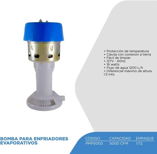Bomba Para Enfriador Evaporativo, Flujo De Agua 1,098 L/hr.
