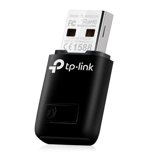 Tarjeta de Red Inalámbrica USB N300, TP-Link TL-WN823N, Negro.