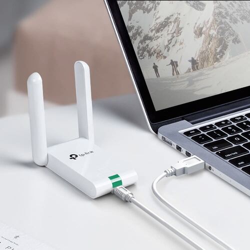 Tarjeta de Red Inalámbrica USB N300, TP-Link TL-WN822N, Antena Dual 3 dBi, Blanco.