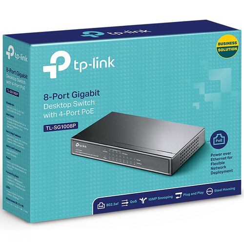 Switch 8 Puertos Tp-Link TL-SG1008P PoE Gigabit 10/100/1000 Mbps.