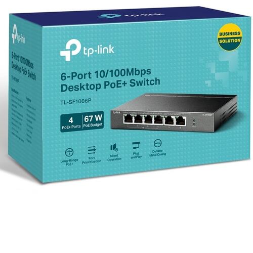 Switch 6 Puertos Tp-Link TL-SF1006P PoE 10/100 Mbps.