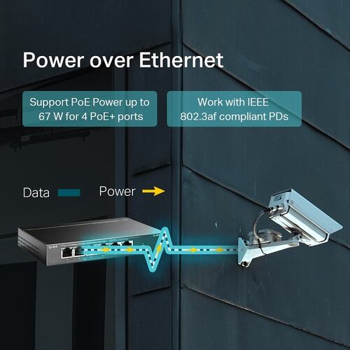 Switch 6 Puertos Tp-Link TL-SF1006P PoE 10/100 Mbps.