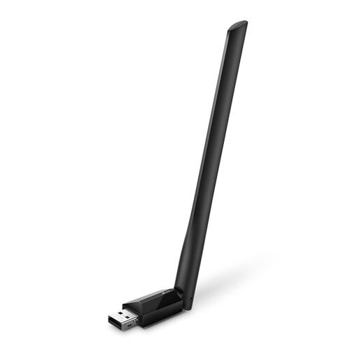 Tarjeta de Red Inalámbrica USB Doble Banda AC600, TP-Link Archer T2U Plus, Antena 5 dBi, Negro.