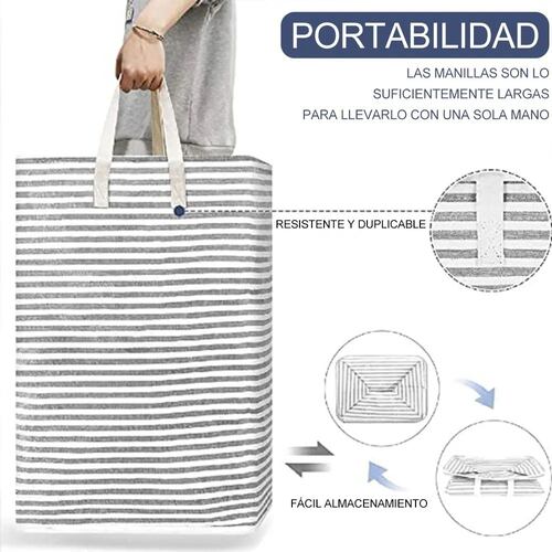 Cesto Grande Para Ropa Sucia Lavandería Plegable 75 L