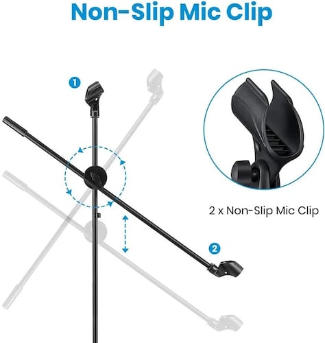 Pedestales Tripie Atril Doble Para  Microfono Profesional