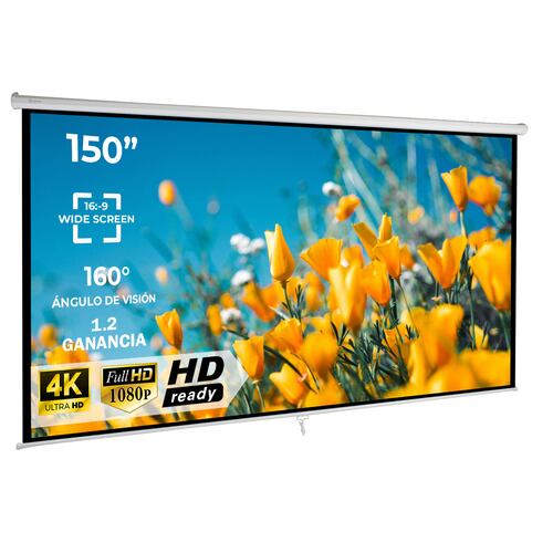 Pantalla Proyector Manual 150' Blackout 16:9 Quick Release