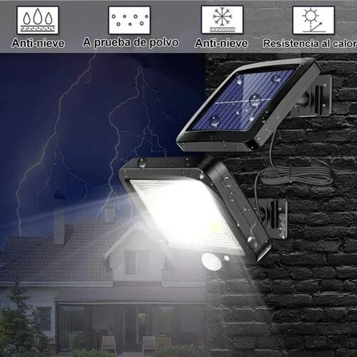 Lámpara Solar Exterior Luz Solar Impermeable Jardín 100 Led
