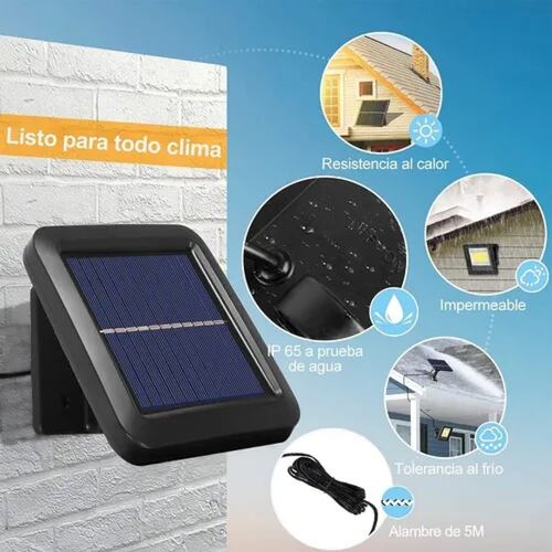 Lámpara Solar Exterior Luz Solar Impermeable Jardín 100 Led