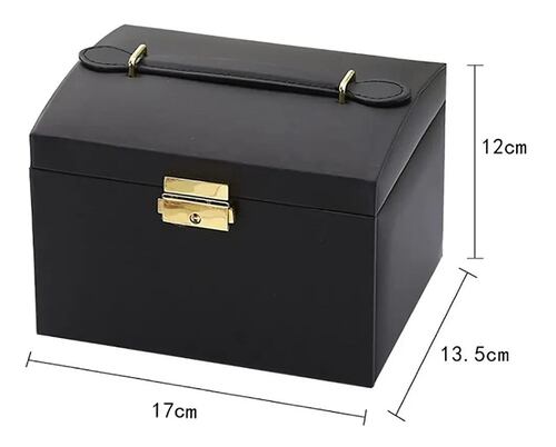 Caja De Almacenamiento Joyero, 3 Capas Color Negro 