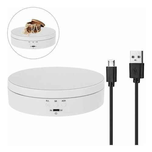 Base Exhibidor Giratorio Eléctrico Con Rotación De 360  Blanco