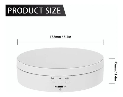 Base Exhibidor Giratorio Eléctrico Con Rotación De 360  Blanco