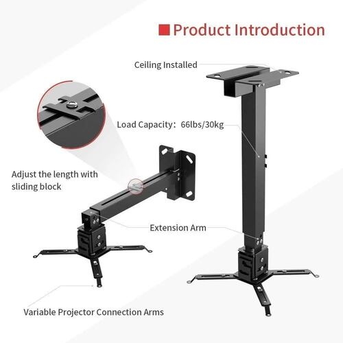 Soporte Proyector Universal Cañón Ajustable 15kg Techo Pared
