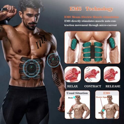 Electroestimulador Muscular Abdominale Usb 10 Modos 20 Niveles