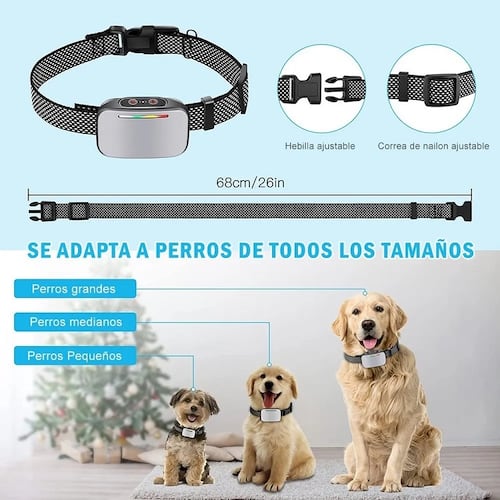 Antiladrido Perro Entrenamiento Collar Eléctrico Automático Plateado