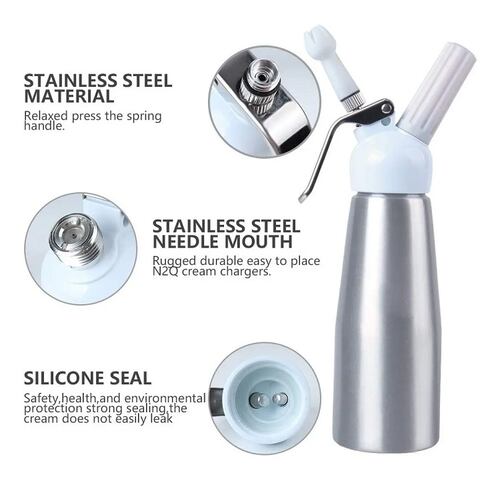 Dispensador De Crema Batida Plata De 500ml