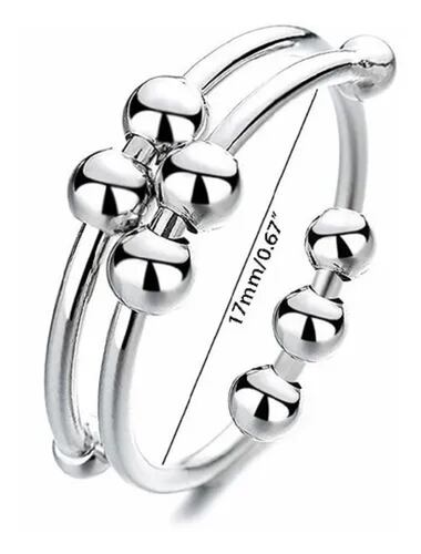 Anillo Anti-ansiedad Cuentas Giratorias Anillo De Joyería