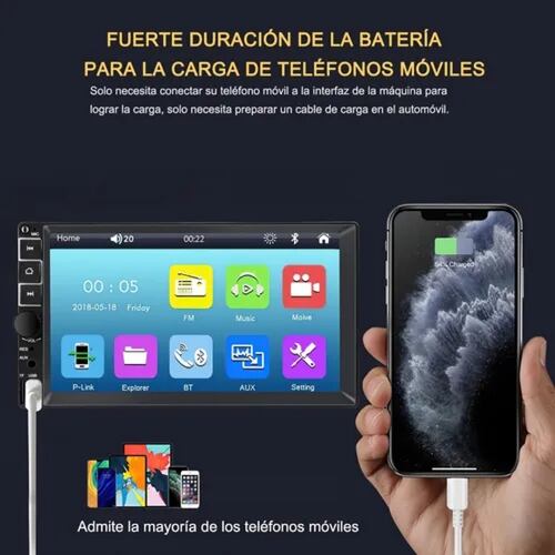Autoestereos Pantalla Coche Bluetooth Remoto Volante Camara.