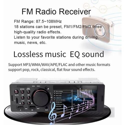Reproductor Auto Estereo Pantalla Táctil 4.1 Mp5 Bt + Camara