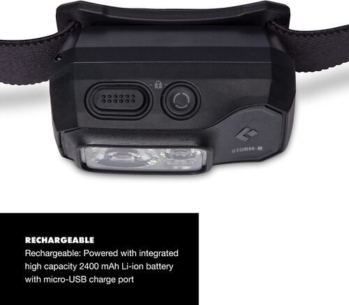 Black Diamond Equipment - Storm 500-R - Linterna frontal - Negro.