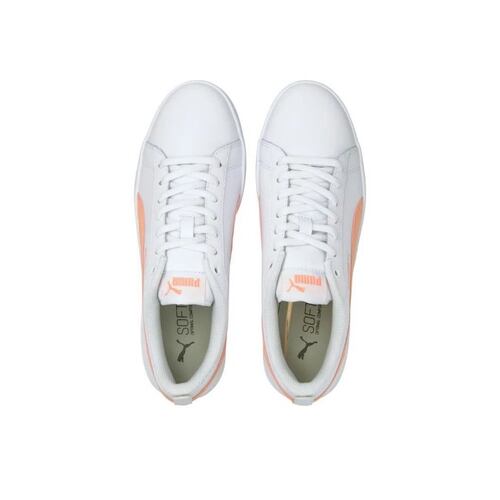 Tenis Puma Casual Smash V2 L Blanco-Coral/Mujer 365208 26.