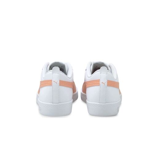 Tenis Puma Casual Smash V2 L Blanco-Coral/Mujer 365208 26.