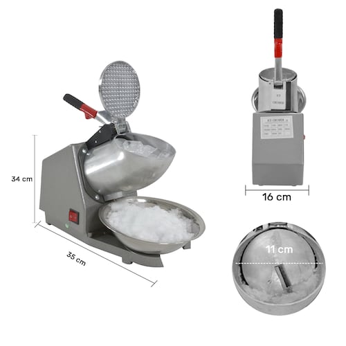Maquina Trituradora de Hielo Raspados Snacks 450 RPM 65 Kg / h 250 W Acero Inoxidable Plata