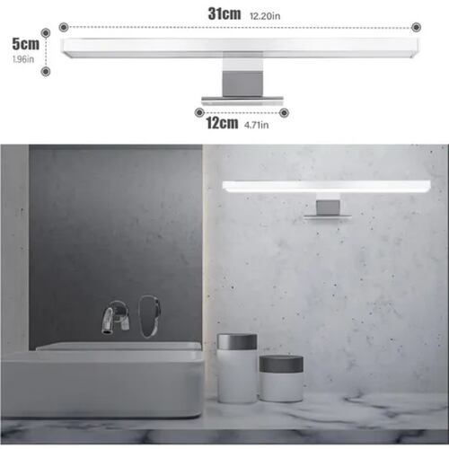 Lámpara Pared Led Para Espejo De Baño Moderna Luz Blanca30cm.
