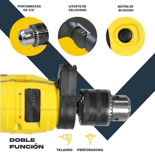 Taladro Rotomartillo 1/2 710w 3000rpm Kit Herramientas 32pz