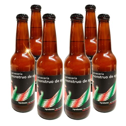 Six Pack Cerveza Artesanal Monstruo De Agua Lager Mexicana