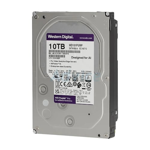 Disco Duro Interno Western Digital WD101PURP 10TB 3.5" SATA 3 256MB