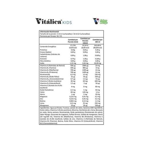 Vitalica Kids 2 Frascos Suplemento Alimenticio 100% Natural