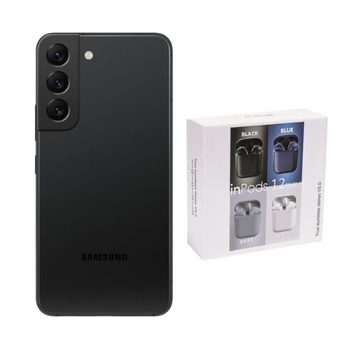 Galaxy S22 Plus 256GB Negro Nuevo Snapdragon + Audífonos Genéricos.