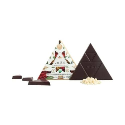 Chocolate Amargo 80% Cacao Con Quinoa 80g Culto Orgánico