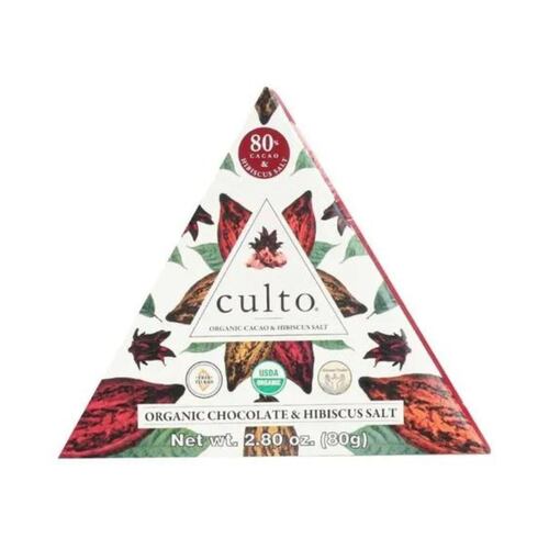 Chocolate Amargo 80% Cacao Con Sal De Jamaica 80g Culto 