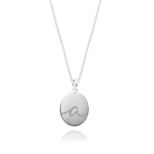 Medalla ovalada con inicial de Plata, Colección Alma, Joyería para Mujer de Anante Joyería.