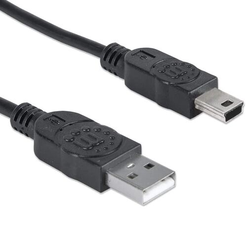 Cable USB Macho a USB Mini Macho Manhattan Alta Velocidad 1.8 Metros 333375.