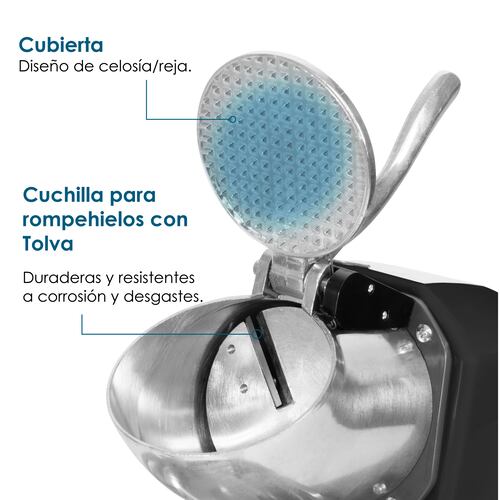 Maquina Trituradora de Hielo 300W 2200 r/min Acero Inoxidable 65 Kg/h